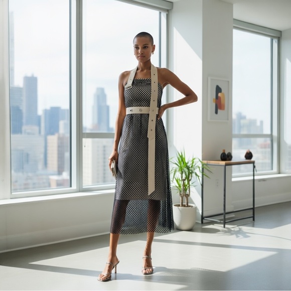 NWT Rokh Layered Mesh Halter Dress Size 34 $930 - Picture 1 of 6